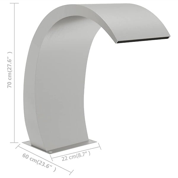 VIDAXL - vidaXL Fontaine de piscine 22x60x70 cm acier inoxydable 304 - large
