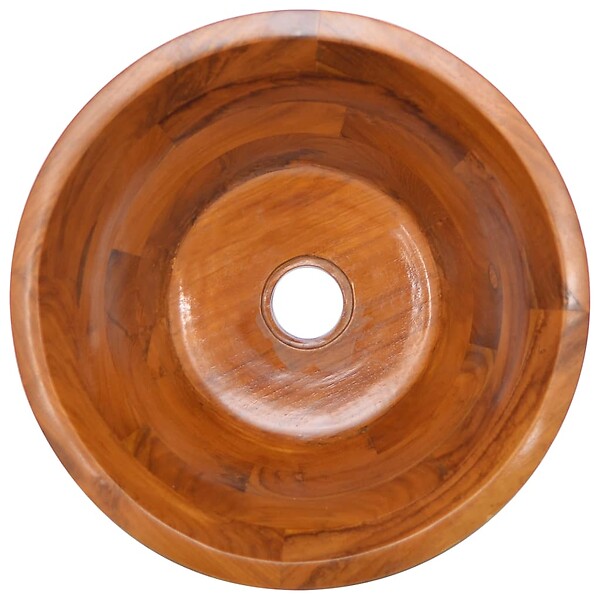 VIDAXL - vidaXL Lavabo de Salle d'Eau Vasque à Poser de Toilette Lave-mains de Salle de Bain Lavabo de Salle d'Eau Intérieur Φ40x20 cm Bois de Teck Massif - large