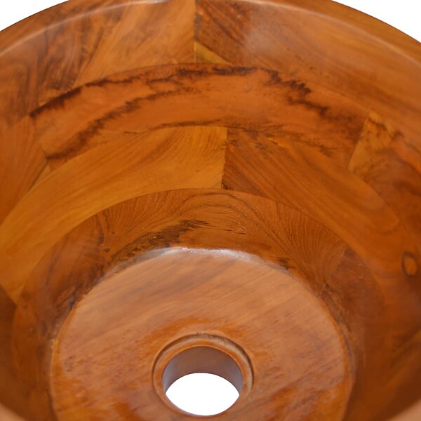 VIDAXL - vidaXL Lavabo de Salle d'Eau Vasque à Poser de Toilette Lave-mains de Salle de Bain Lavabo de Salle d'Eau Intérieur Φ40x20 cm Bois de Teck Massif - large
