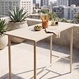OVIALA - Table haute de jardin en métal ivoire 120 cm - Palavas - vignette