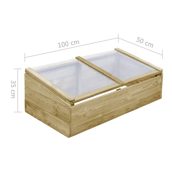 VIDAXL - vidaXL Serres 2 pcs Bois de pin imprégné 100x50x35 cm - large