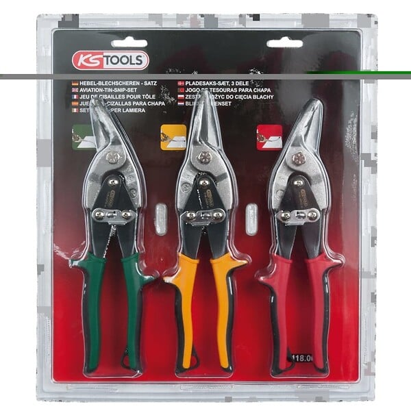 KS TOOLS - KSTOOLS - Jeu de cisaille pour tôles, 3 pièces - 118.0050 - large