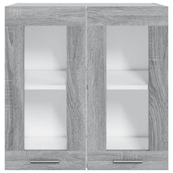 VIDAXL - vidaXL Armoire en verre suspendue "Lyon" Sonoma gris - large