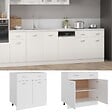 VIDAXL - vidaXL Armoire de plancher à tiroir "Lyon" Blanc 80x46x81,5cm - vignette