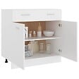 VIDAXL - vidaXL Armoire de plancher à tiroir "Lyon" Blanc 80x46x81,5cm - vignette