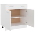 VIDAXL - vidaXL Armoire de plancher à tiroir "Lyon" Blanc 80x46x81,5cm - vignette