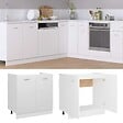 VIDAXL - vidaXL Armoire de plancher d'évier "Lyon" Blanc Bois ingénierie - vignette