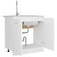 VIDAXL - vidaXL Armoire de plancher d'évier "Lyon" Blanc Bois ingénierie - vignette
