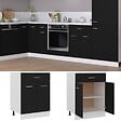 VIDAXL - vidaXL Armoire de plancher à tiroir "Lyon" Noir 60x46x81,5 cm - vignette