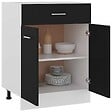 VIDAXL - vidaXL Armoire de plancher à tiroir "Lyon" Noir 60x46x81,5 cm - vignette