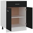VIDAXL - vidaXL Armoire de plancher à tiroir "Lyon" Noir 60x46x81,5 cm - vignette