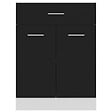 VIDAXL - vidaXL Armoire de plancher à tiroir "Lyon" Noir 60x46x81,5 cm - vignette