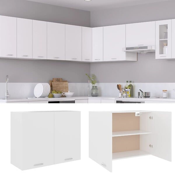 VIDAXL - vidaXL Armoire suspendue "Lyon" Blanc 80x31x60 cm Bois d’ingénierie - large