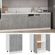 VIDAXL - vidaXL Armoire de plancher "Lyon" Gris béton Bois d’ingénierie - vignette