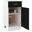VIDAXL - vidaXL Armoire de plancher à tiroir "Lyon" Noir 40x46x81,5 cm - vignette