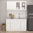 VIDAXL - vidaXL Ensemble de meubles de cuisine 4 pcs Blanc Bois d'ingénierie - vignette
