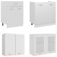 VIDAXL - vidaXL Ensemble de meubles de cuisine 4 pcs Blanc Bois d'ingénierie - vignette