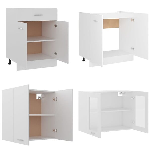 VIDAXL - vidaXL Ensemble de meubles de cuisine 4 pcs Blanc Bois d'ingénierie - large