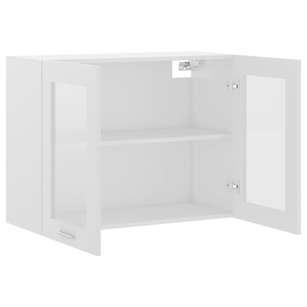VIDAXL - vidaXL Armoire en verre suspendue "Lyon" Blanc 80x31x60 cm - large