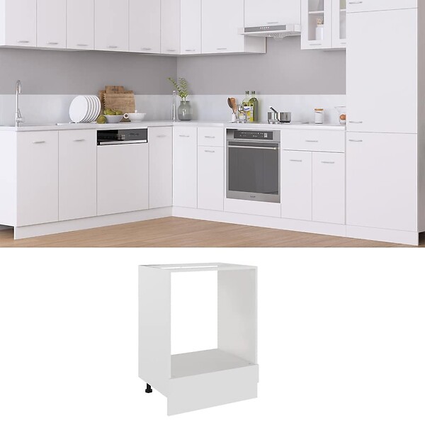 VIDAXL - vidaXL Armoire à four "Riga" Blanc 60x46x81,5 cm Bois d’ingénierie - large