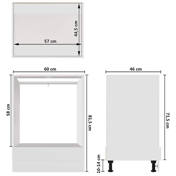 VIDAXL - vidaXL Armoire à four "Riga" Blanc 60x46x81,5 cm Bois d’ingénierie - large