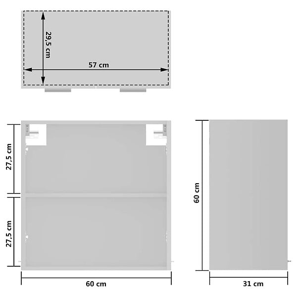 VIDAXL - vidaXL Armoire en verre suspendue "Lyon" Blanc 60x31x60 cm - large