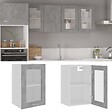 VIDAXL - vidaXL Armoire en verre suspendue "Lyon" Gris béton Bois d'ingénierie - vignette