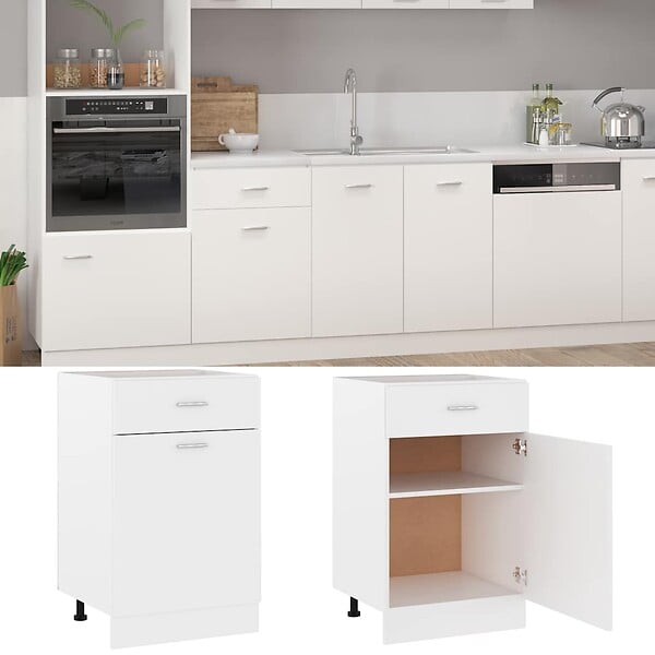 VIDAXL - vidaXL Armoire de plancher à tiroir "Lyon" Blanc 50x46x81,5cm - large