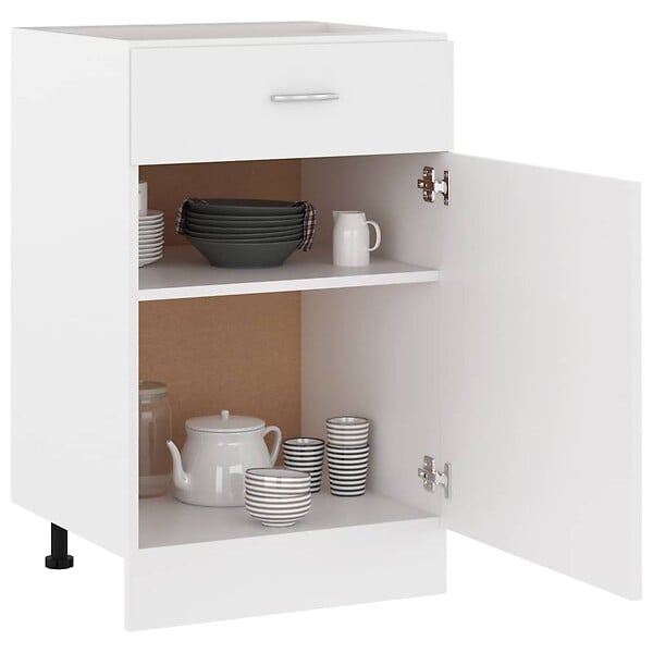 VIDAXL - vidaXL Armoire de plancher à tiroir "Lyon" Blanc 50x46x81,5cm - large