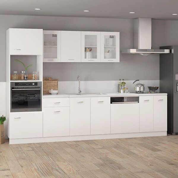 VIDAXL - Armoire à micro-ondes Blanc 60x57x207 cm Bois d’ingénierie - large