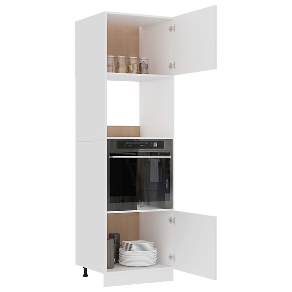 VIDAXL - Armoire à micro-ondes Blanc 60x57x207 cm Bois d’ingénierie - large