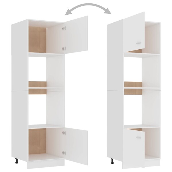 VIDAXL - Armoire à micro-ondes Blanc 60x57x207 cm Bois d’ingénierie - large