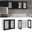 VIDAXL - vidaXL Armoire en verre suspendue "Lyon" Noir 80x31x60 cm - vignette