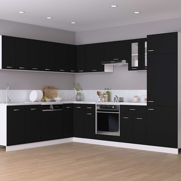 VIDAXL - vidaXL Armoire suspendue "Lyon" Noir 80x31x60 cm Bois d’ingénierie - large