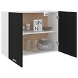 VIDAXL - vidaXL Armoire suspendue "Lyon" Noir 80x31x60 cm Bois d’ingénierie - vignette