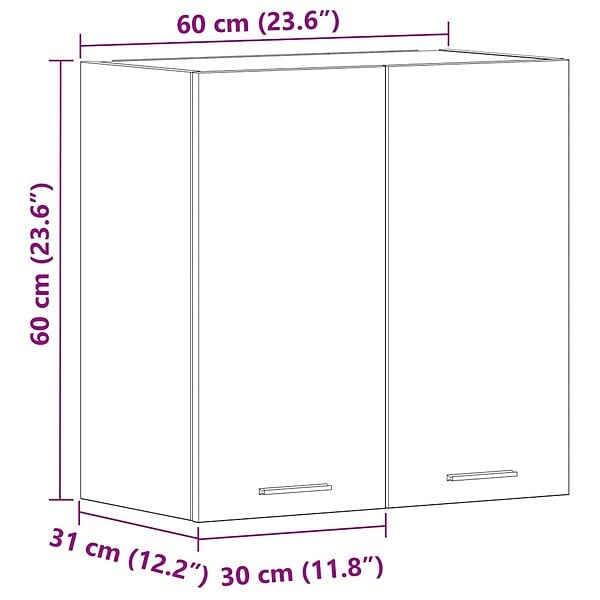 VIDAXL - vidaXL Armoire suspendue "Lyon" Blanc 60x31x60 cm Bois d'ingénierie - large