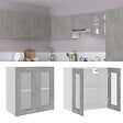 VIDAXL - vidaXL Armoire en verre suspendue "Lyon" Gris béton Bois d'ingénierie - vignette