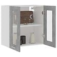 VIDAXL - vidaXL Armoire en verre suspendue "Lyon" Gris béton Bois d'ingénierie - vignette