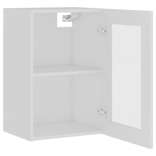 VIDAXL - vidaXL Armoire en verre suspendue "Lyon" Blanc 40x31x60 cm - large