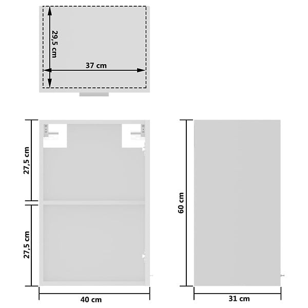 VIDAXL - vidaXL Armoire en verre suspendue "Lyon" Blanc 40x31x60 cm - large