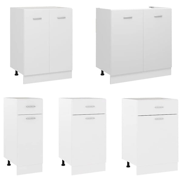 VIDAXL - vidaXL Armoire de plancher "Lyon" Blanc Bois d'ingénierie - large