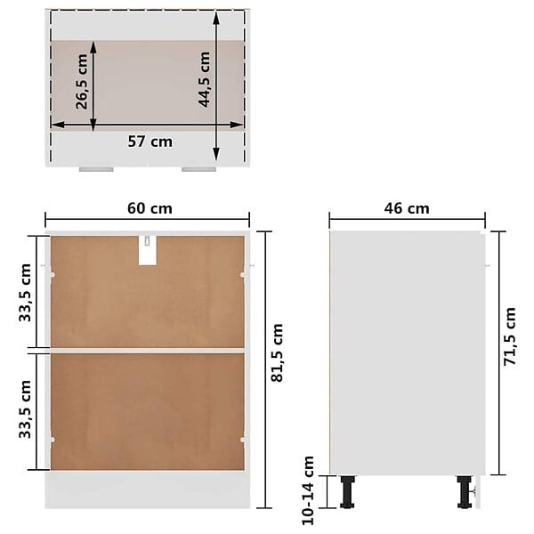VIDAXL - vidaXL Armoire de plancher "Lyon" Blanc Bois d'ingénierie - large