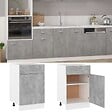 VIDAXL - vidaXL Armoire de plancher à tiroir "Lyon" Gris béton - vignette