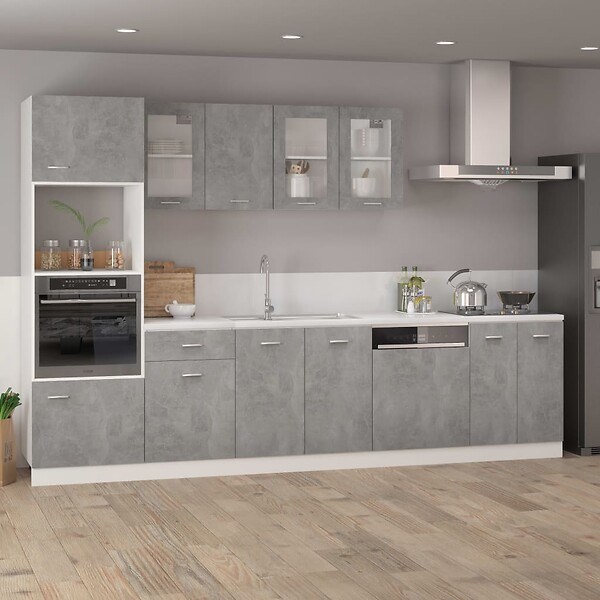 VIDAXL - vidaXL Armoire de plancher à tiroir "Lyon" Gris béton - large