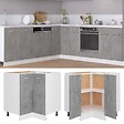 VIDAXL - vidaXL Armoire de plancher d'angle "Lyon" gris béton - vignette