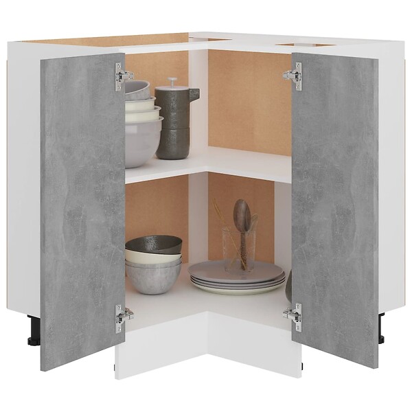 VIDAXL - vidaXL Armoire de plancher d'angle "Lyon" gris béton - large
