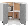 VIDAXL - vidaXL Armoire de plancher d'angle "Lyon" gris béton - vignette