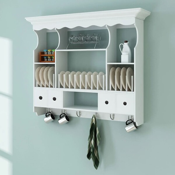 VIDAXL - vidaXL Armoire murale de cuisine en bois Blanc - large