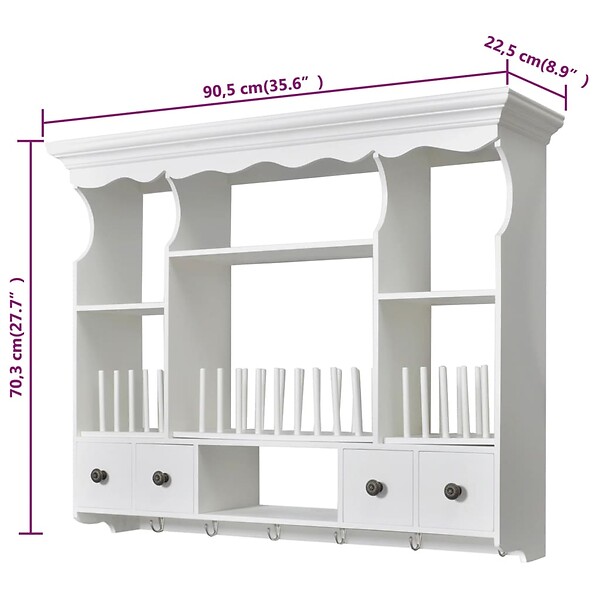 VIDAXL - vidaXL Armoire murale de cuisine en bois Blanc - large