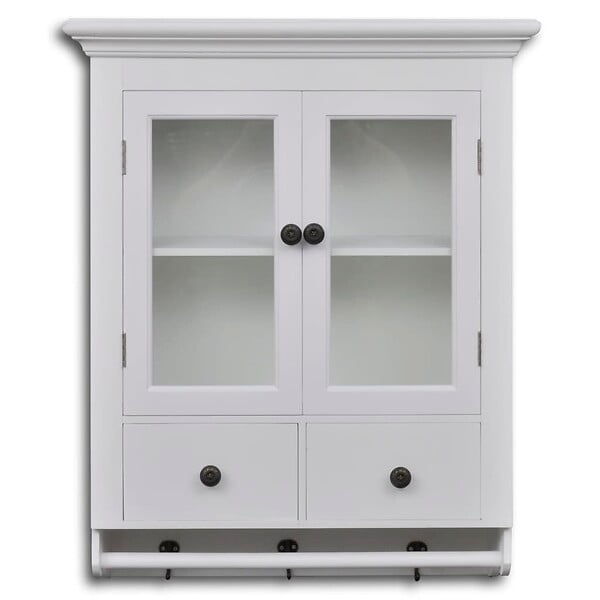 VIDAXL - vidaXL Placard mural de cuisine avec porte en verre Bois blanc - large